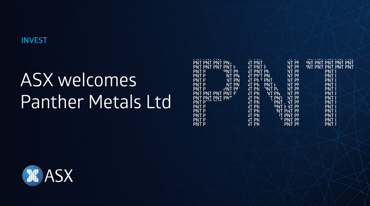ASX's tweet photo. ASX welcomes Panther Metals. PNT is a nickel and gold explorer in WA and the NT. Congrats on your listing! We wish you well for the future. https://t.co/gDR0VsQesk #ListASX #ASXbell #ipowithASX @panther_metals #gold #nickel #exploration https://t.co/CnzZdHg27F