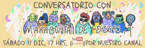 Hasta aquí llegaron las cuerpas.
El sábado habrá conversatorio a la 17:00.
En nuestro canal de youtube, Marabunta de Discas.
Se va a poner bueno. Jálense el sábado a escucharnos y compartir otro agradable momento.
Gracias infinitas por hoy.
#MarabuntaDeDiscas