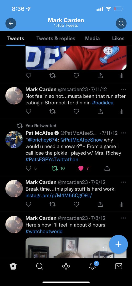 mcarden23's tweet photo. Long time follower…Have to believe 1/7 is going to be hard to beat. That said, I did fall HARD off the twitter train but have continued to follow you ever since!! @PatMcAfeeShow #PMSFANDUELFAMILY https://t.co/1CcbFMFAWm