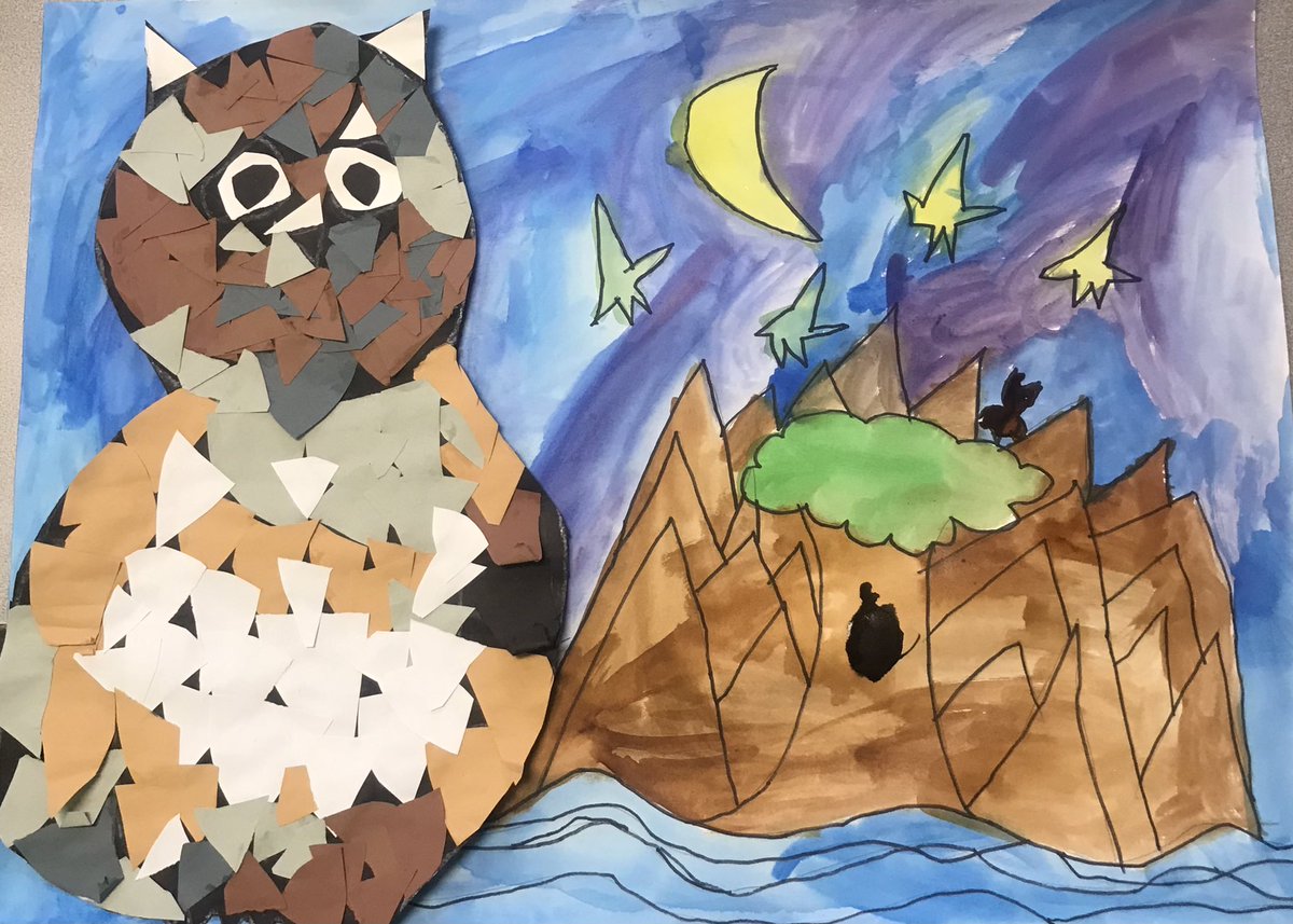 MissWhitsonArt's tweet image. 1st grade artists create an owl collage and a habitat using watercolor techniques. @DublinWL  @WalledLkSchools  #wleced