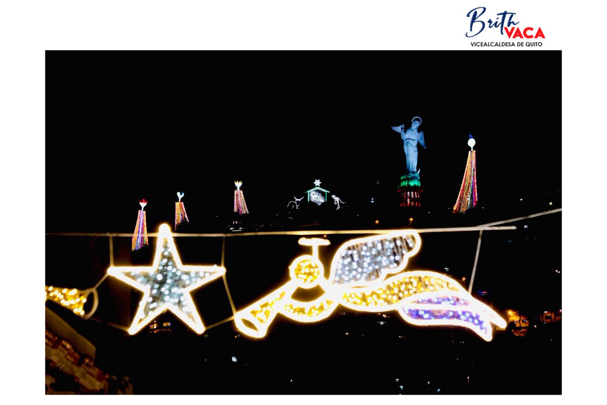 brithvaca's tweet photo. 📌 Hoy las luces del nacimiento en El Panecillo así como de los diversos puntos estratégicos de #Quito se encendieron, una oportunidad para ser agradecidos y con la responsabilidad ciudadana ser partícipes de su #ReactivaciónEcónomica
#BrithVa. https://t.co/wiyGtRJSvL