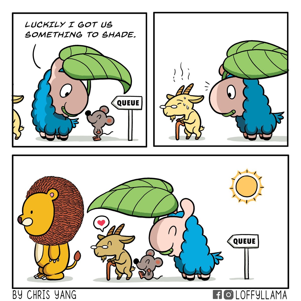 loffyllama's tweet photo. Umbrella leaf.

#wholesome #wholesomememes #cute #webcomics #heartwarming #aww https://t.co/7z7GDQUarc