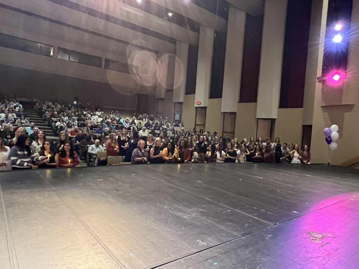 TarletonPrez's tweet photo. The @TarletonState Nursing Pinning Ceremony is one of my favorite events of the year. Congratulations School of Nursing Class of 2021! 💜🎓 https://t.co/YIQ4ZU7dPG