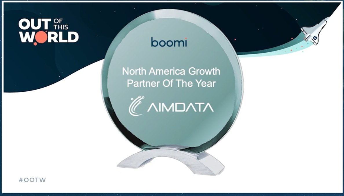 Congratulations to <a href="/Aimdata/">Aim Data Soft</a> - Boomi's North America Growth Partner of the Year!