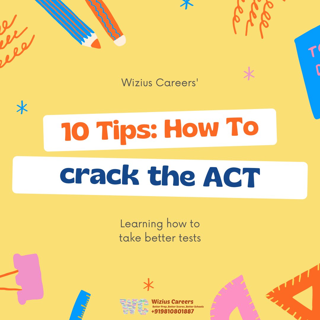 wiziuscareers's tweet photo. #ACT Test Tips
Sleep Well; Wake Up Early
Keep Calm
Skip Difficult Questions
Check Your Answers
Take Breaks
When in Doubt, pick the most concise on English
#ACTTestTips #StudyWell #TestWell #DecemberACT #StudyAbroad #BestUniversities #UndergraduateAdmissions #Undergraduate https://t.co/sdnt4YXAJK