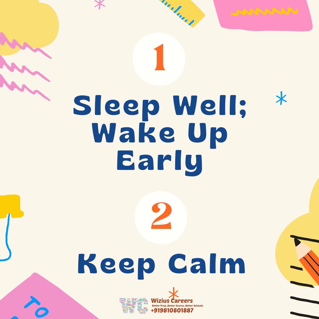 wiziuscareers's tweet photo. #ACT Test Tips
Sleep Well; Wake Up Early
Keep Calm
Skip Difficult Questions
Check Your Answers
Take Breaks
When in Doubt, pick the most concise on English
#ACTTestTips #StudyWell #TestWell #DecemberACT #StudyAbroad #BestUniversities #UndergraduateAdmissions #Undergraduate https://t.co/sdnt4YXAJK