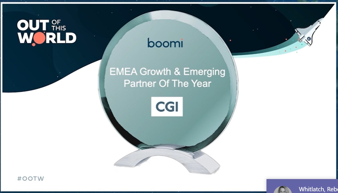 Congratulations to <a href="/CGI_Global/">CGI Global</a> - <a href="/boomi/">Boomi</a> 's EMEA Growth and Emerging Partner of the Year! #GoBoomiIt