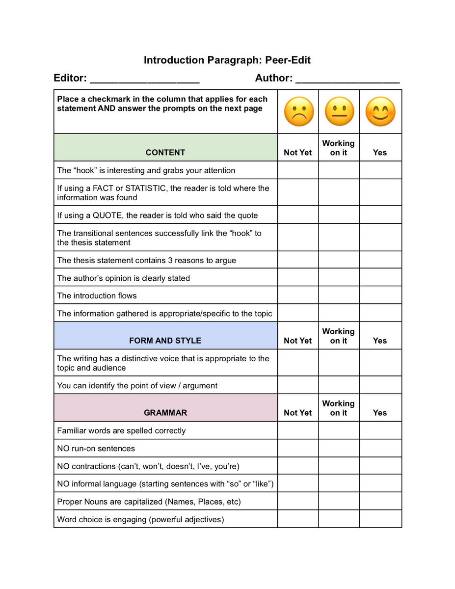 MissEmilyLobo's tweet photo. Collaboration is key! The Grade 7/8’s had a productive morning peer editing each other’s introduction paragraphs by completing my peer-edit check list and offering feedback using the “2 Stars & A Wish” strategy! ⭐️⭐️✨ #PeerEdit https://t.co/XZnH9A8CDy