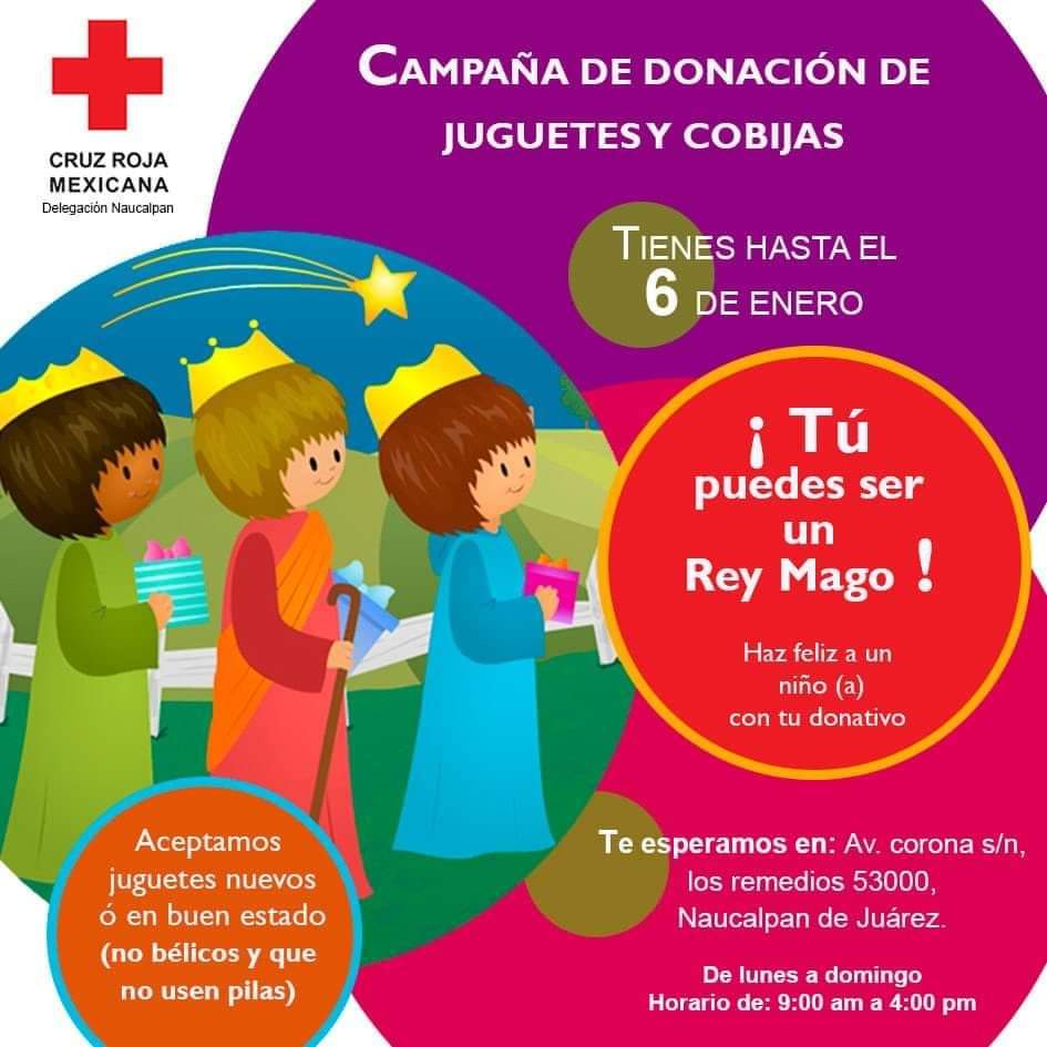 Tú puedes ser un Rey Mago.
Ayúdanos a repartir sonrisas.
Tus donativos los puedes hacer directo en nuestra delegación. ¡Pregúntanos dejando tú comentario en esta publicación!!
#juguetesparaniños #diadereyes  #voluntariado #felicesfiestas2021 #CDMX <a href="/fundtelevisa/">Fundación Televisa</a> <a href="/Fund_CarlosSlim/">FundaciónCarlosSlim</a>