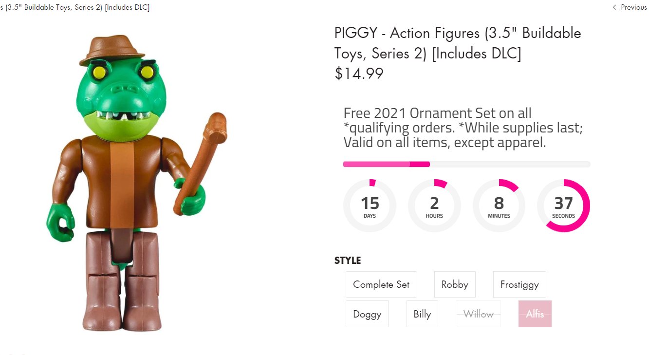 PIGGY - Piggy Action Figure (3.5 Buildable Toy, Series 1) [Includes DLC] 