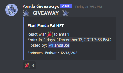 PixelPals_NFT's tweet photo. Hey #PixelPandaPals! We just started up a new #NFTGiveaway for two free Pixel Panda Pal NFTs! Join our Discord in our bio and react to join!🎉🐼 https://t.co/ieiS7tC1Tt
