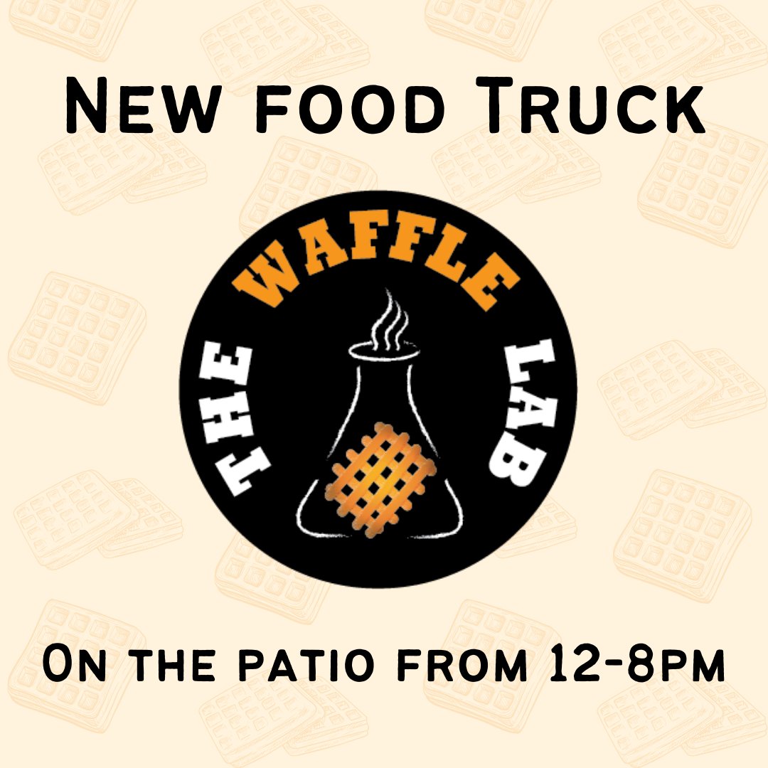 We have a new food truck out on the patio today! <a href="/TheWaffleLab/">The Waffle Lab</a> will be here from 12-8pm.
