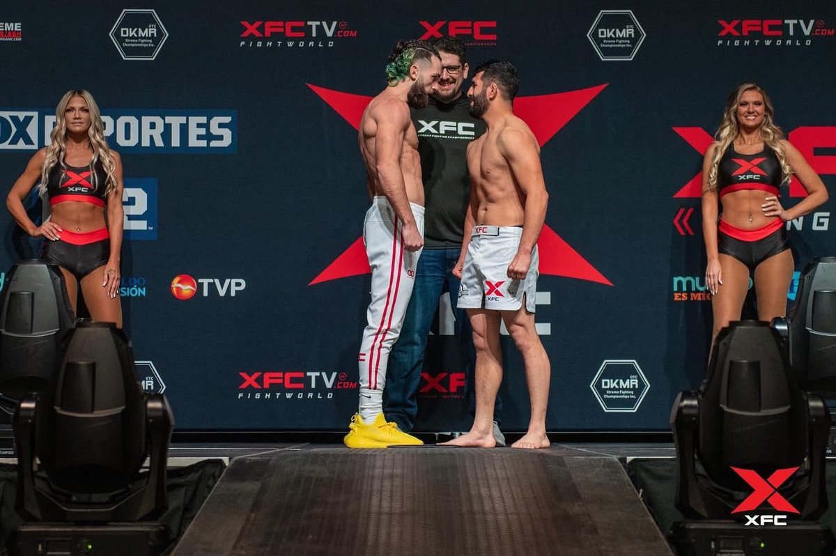 🚨 You can cut the tension with a 🔪 at #YoungGuns4 Weigh-Ins &amp; Face-Offs 😅

Main Card is LIVE on FOX Sports 2 on Friday (10 p.m. ET) in 🇺🇸

Prelims air LIVE on the XFC MMA Facebook page (8 p.m. ET)