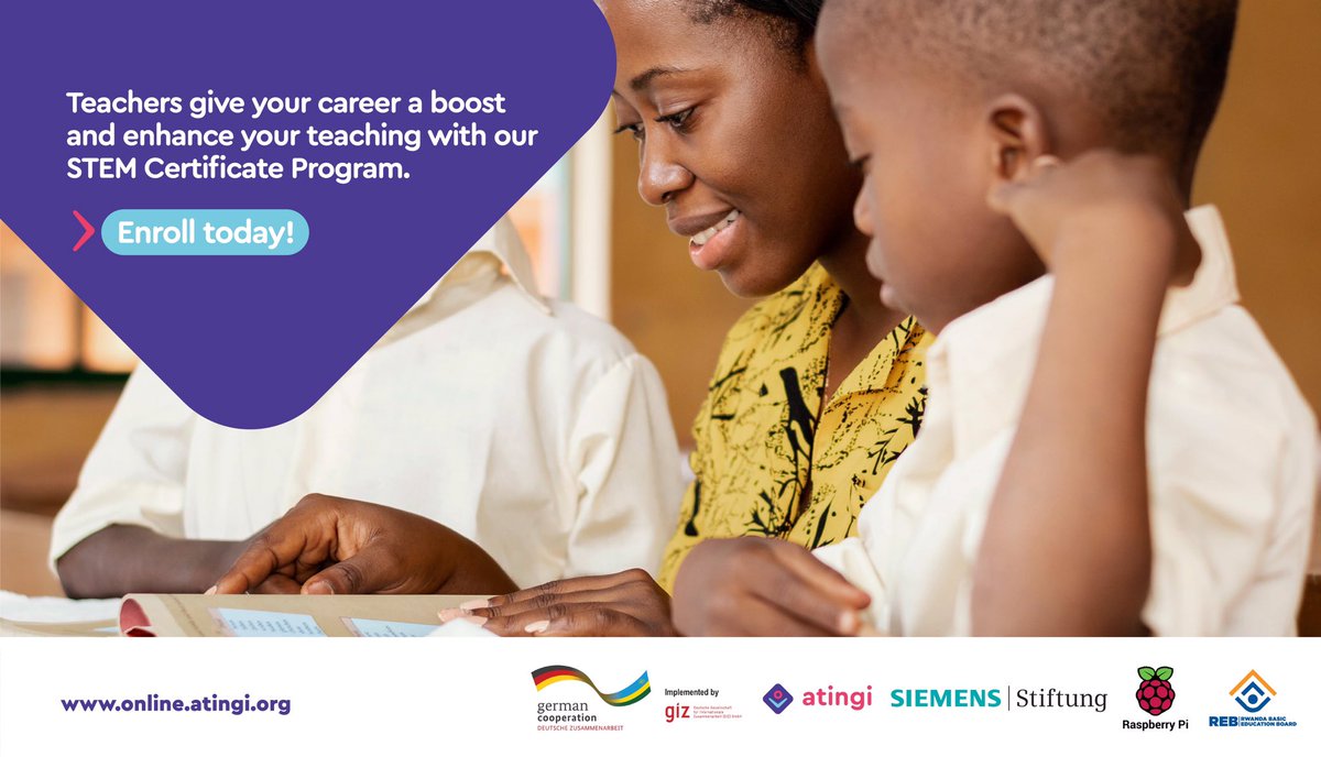 Teachers give your career a boost and enhance your teaching with our STEM Certificate Program. Enroll today!

online.atingi.org/course/view.ph…

#STEM #atingiRwanda #LearnConnectAct