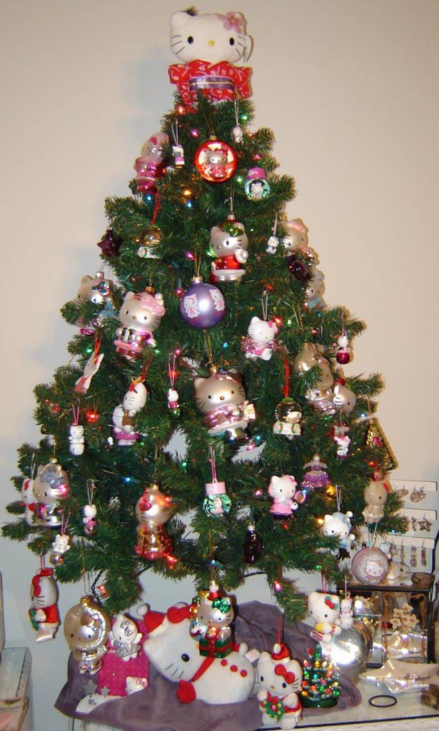 sanriodaily's tweet photo. hello kitty christmas tree 💫 https://t.co/51kIKM74rr
