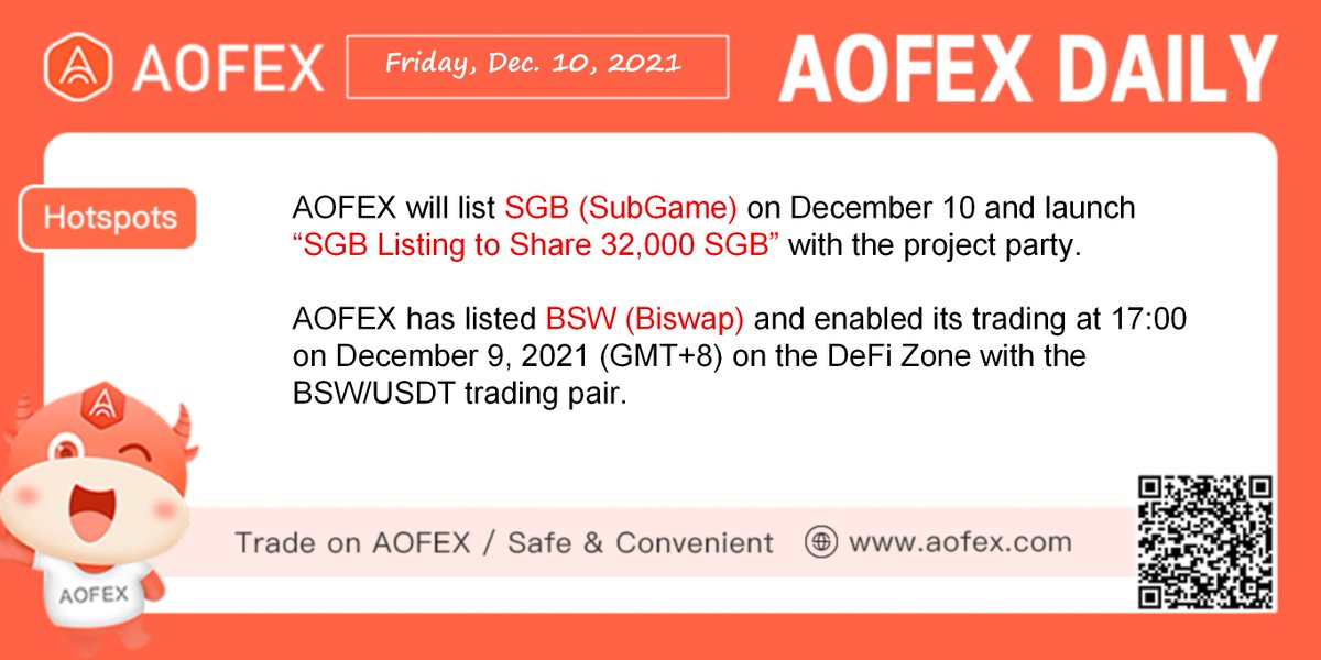 📢AOFEX Daily Overview

👉Check out our latest event and token listing

🎁Find more on AOFEX now