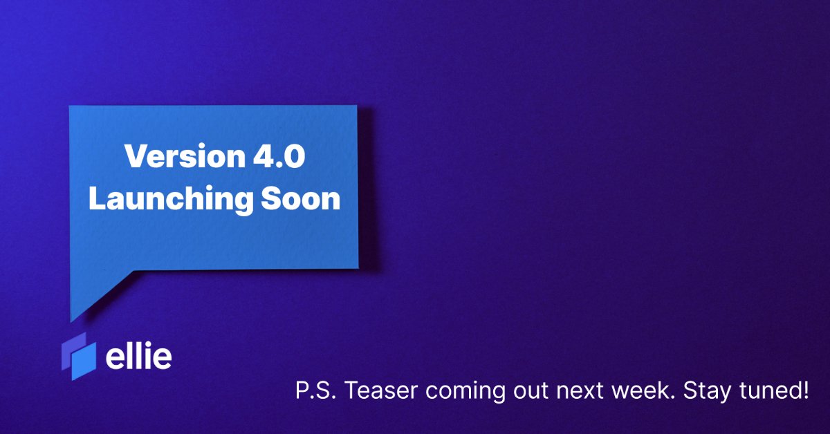 EllieforData's tweet image. Ellie 4.0 is launching soon, and we can't keep calm! There will be new features, updates, and most importantly, the #LogicalModeling layer! Isn't it exciting!? Well, the teaser is launching next week, so stay tuned for more details and a sneak peek of the new Ellie version 4.0!