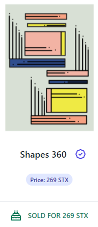 ArtOnStacks's tweet photo. Happy Friday Peeps! π₯³
450STX+ #SHAPES SOLD
since our update yesterday π₯
Volume at over 6.8K
#TheExplorerGuild is now over 90K in volume!
#107 SOLD for 175 STX π€©
#BLOCKS over 160K in volume π
#663 SOLD for 149 STX!
More at https://t.co/8ATS8V19OK π https://t.co/5KMKOc73N8