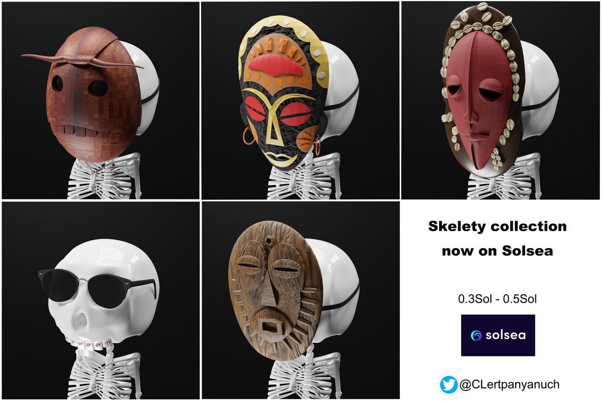 CLertpanyanuch's tweet photo. NEW DROP
 "Skelety" collection is available now
 Start from 0.3Sol
 Please follow my collection below
https://t.co/RvOiKA3I2T

#NFTs #NFTcollector #NFTCommunity #savetheplanet #solana #solsea #solanaNFT #solananfts #NFTTHAILAND https://t.co/FMSAX2X4sg