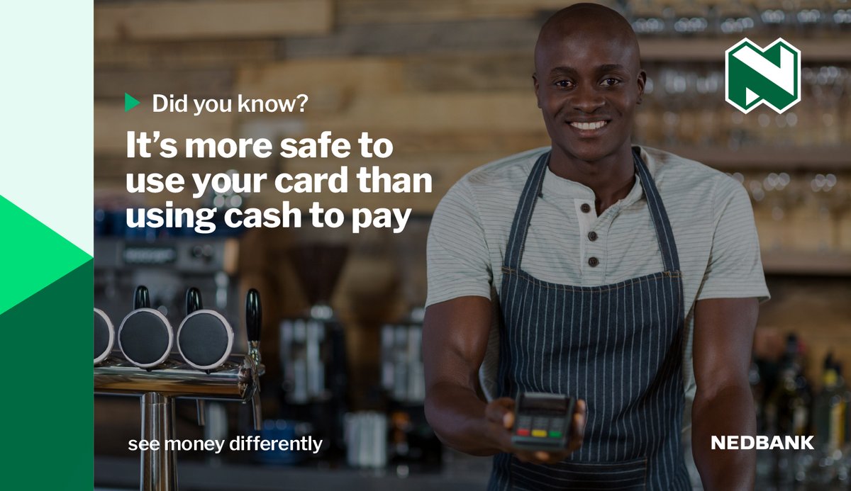 NedbankLes's tweet photo. Did you know that it is more safe to use your card than using cash to pay for a service when you buy something especially during a festive season?
Use your card when you buy this December & stand a chance to win M5,000.00 worth of groceries.
#SwipeYourCard #SeeMoneyDifferently https://t.co/JYvM7lYAL6