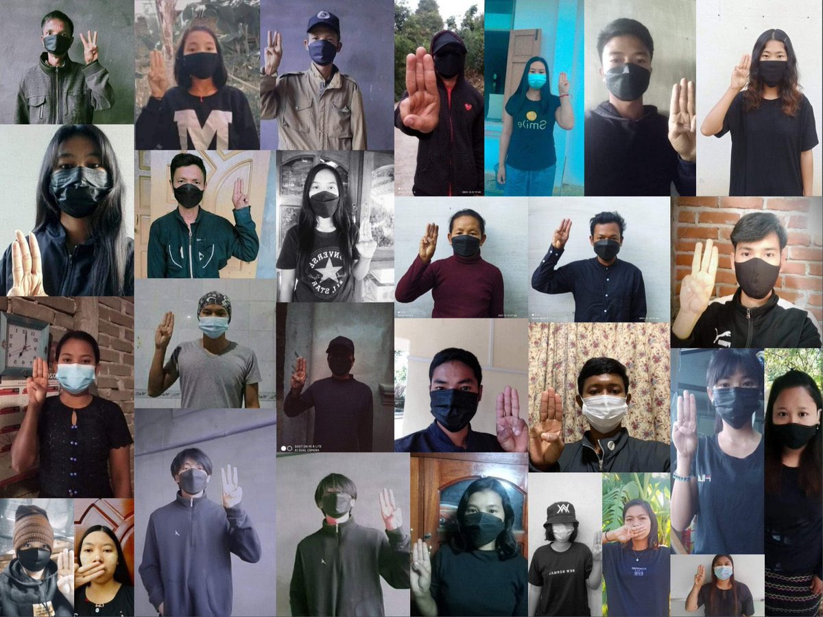 Pro-democracy people from Monywa-Amyint, who are in defiance of Military Dictatorship Staged Anti-Military Movement "Silent Strike, Black Campaign" on the morning of Dec 10.  #SilentStrike #OurCityOurRules #Dec10Coup #WhatsHappeningInMyanmar