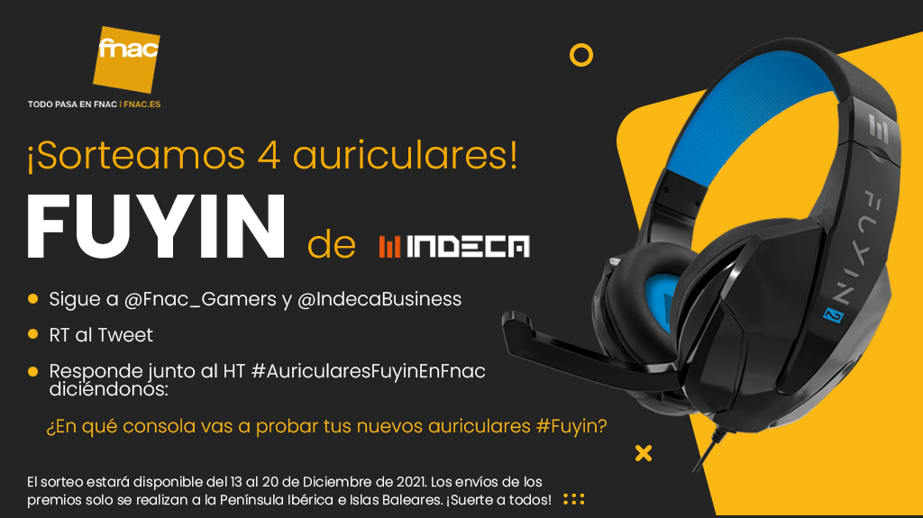 Fnac_Gamers's tweet photo. ¿Cansado de no poder comunicarte con tu equipo? Sorteamos 4 auriculares #Fuyin de #Indeca 🎧

✅Sigue a @Fnac_Gamers y @IndecaBusiness 
✅RT
✅Responde junto al HT #AuricularesFuyinEnFnac diciéndonos: ¿En qué consola vas a probar tus nuevos #Fuyin?
👉https://t.co/1LIZSAz2rO https://t.co/67m5VYSxVO