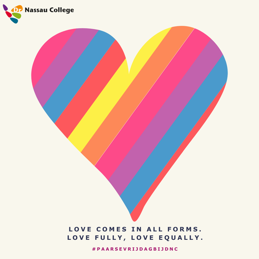 Vandaag is het Paarse Vrijdag🌈 en besteden wij als scholengemeenschap aandacht aan diversiteit in sekses, genders en seksuele oriëntaties. Want op het 𝘿𝙧. 𝙉𝙖𝙨𝙨𝙖𝙪 𝘾𝙤𝙡𝙡𝙚𝙜𝙚 mag je zijn wie je bent.   
Alles mag en je kiest zelf! 💜
#paarsevrijdagbijdnc