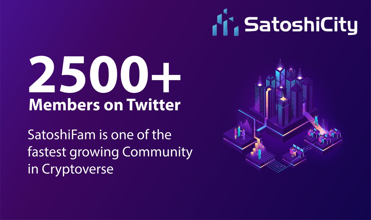 The numbers speak for themselves!! SatoshiFam is one of the fastest growing Community in Cryptoverse
Spread the word: x.com/CitySatoshi
Follow us on Telegram: t.me/SatoshiCityOff… 

#NFT #NFTcommunity #nftart #blockchainartist #nftcollectibles #nftnews #nftgames #nftland