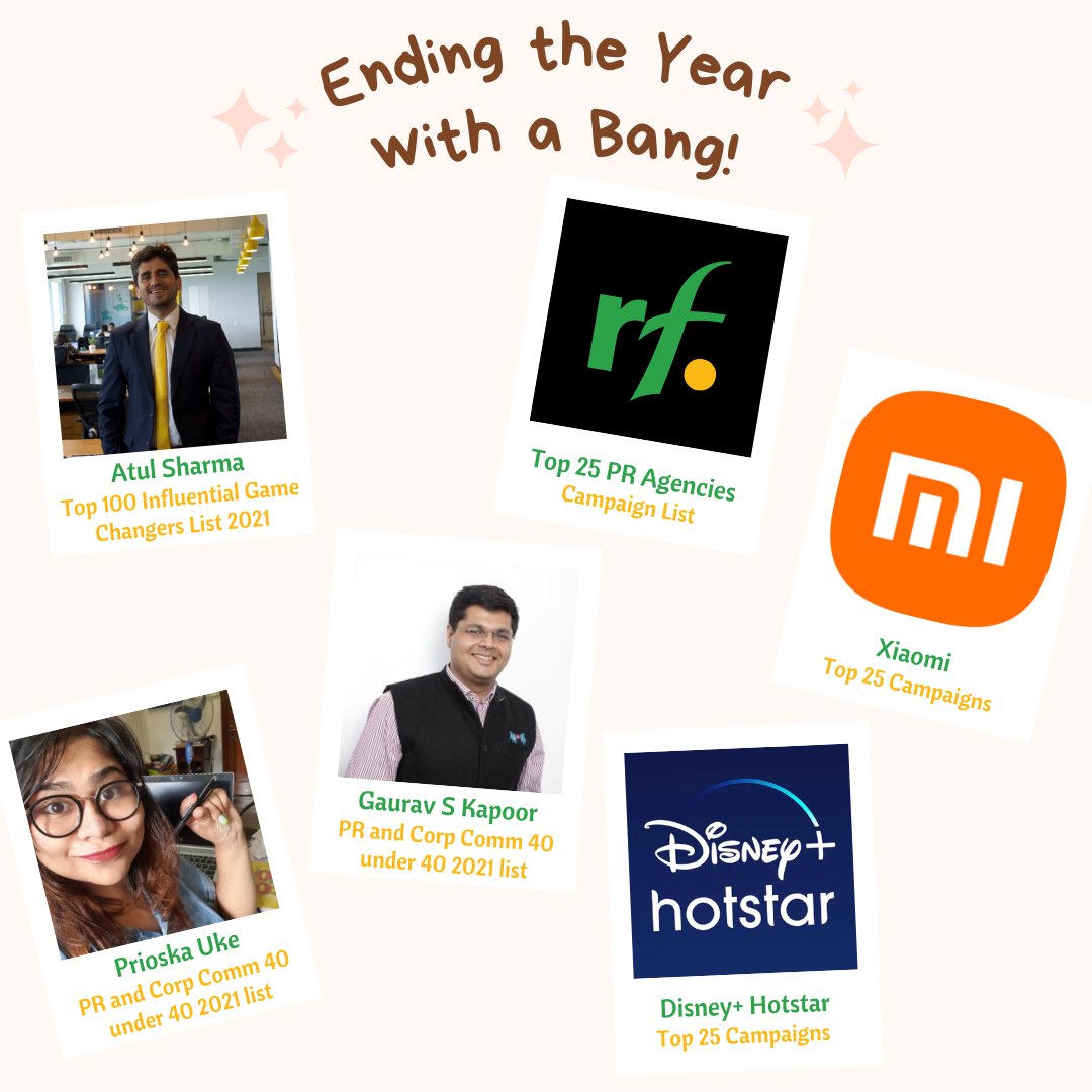 RuderFinnIndia's tweet photo. Firey Friday at RF! 🥳 We are delighted to share that we have received 6 wins by @e4mtweets! Huge shoutout to all our people for all the support and love!

Looking forward to a roaring 2022!

#RFReinvent #RuderFinnIndia https://t.co/jpcN0kMXj0