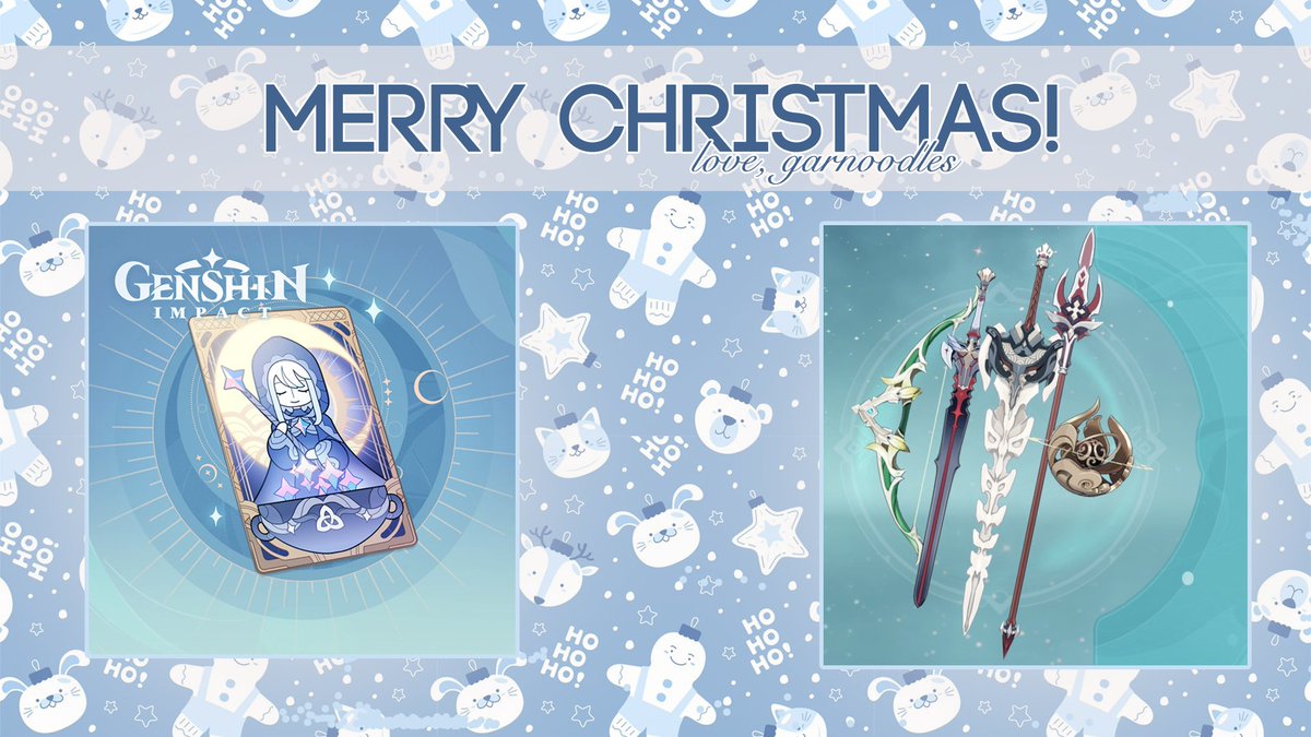 ❄️ christmas giveaway ❄️
ur choice of welkin moon OR gnostic hymn!

rules:
☆ follow me (i'm always looking for new moots heh)
☆ like &amp; rt
☆ reply telling me ur fav genshin character ♡

i'll be using whichever payment method u prefer (codashop, paypal, top-up, etc.)