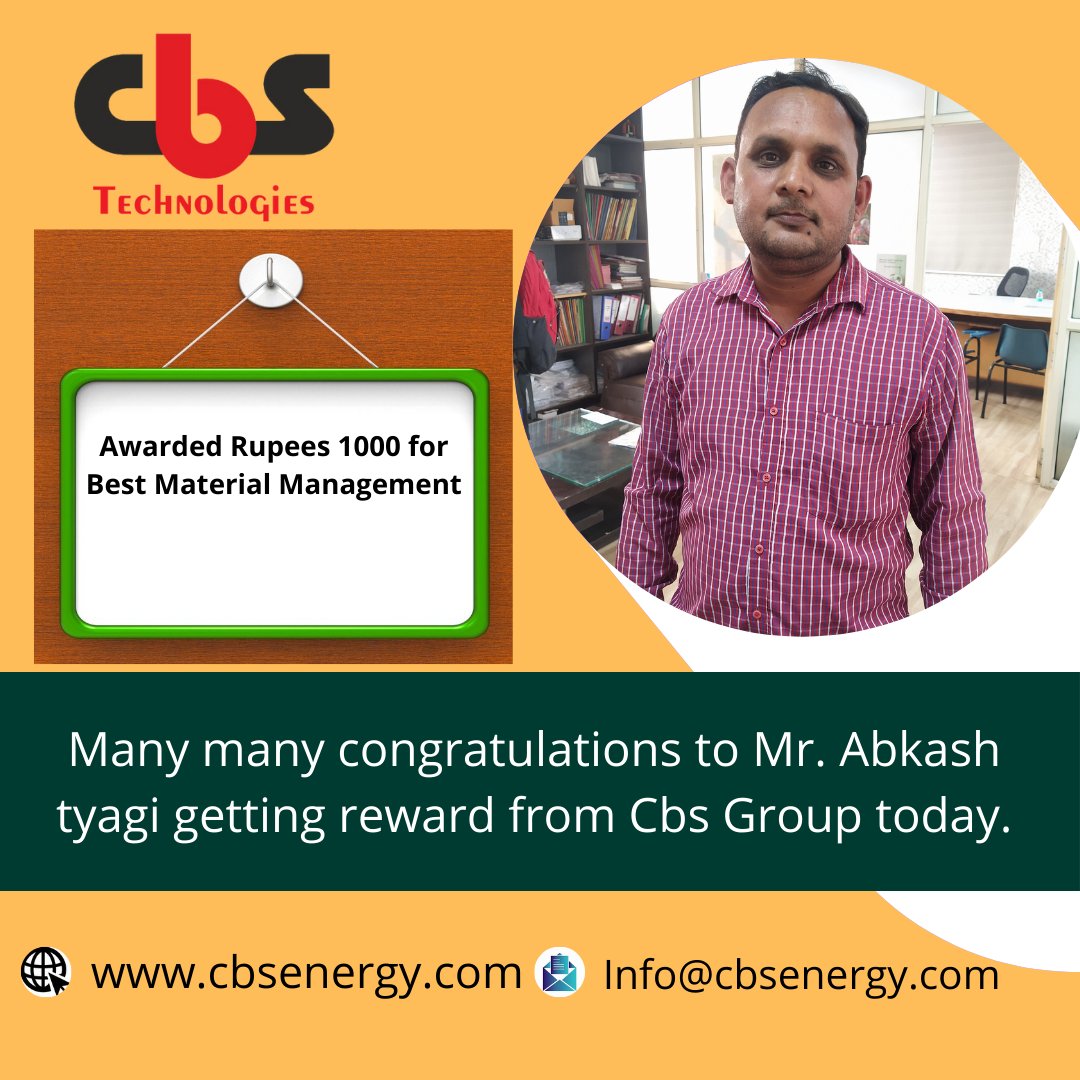 CbS_Energy's tweet photo. Congratulation ,Today the owner of Cbs Technologies Pvt Ltd. is very happy that he has given a reward of to his team.
#industrialequipment #oilfiltration #oilfiltrationmachine  #organicwastecompostingmachine #compostingmachine #biotoilet #oxygengenerator #oxygenconcentrator https://t.co/WTU0CWjyZi