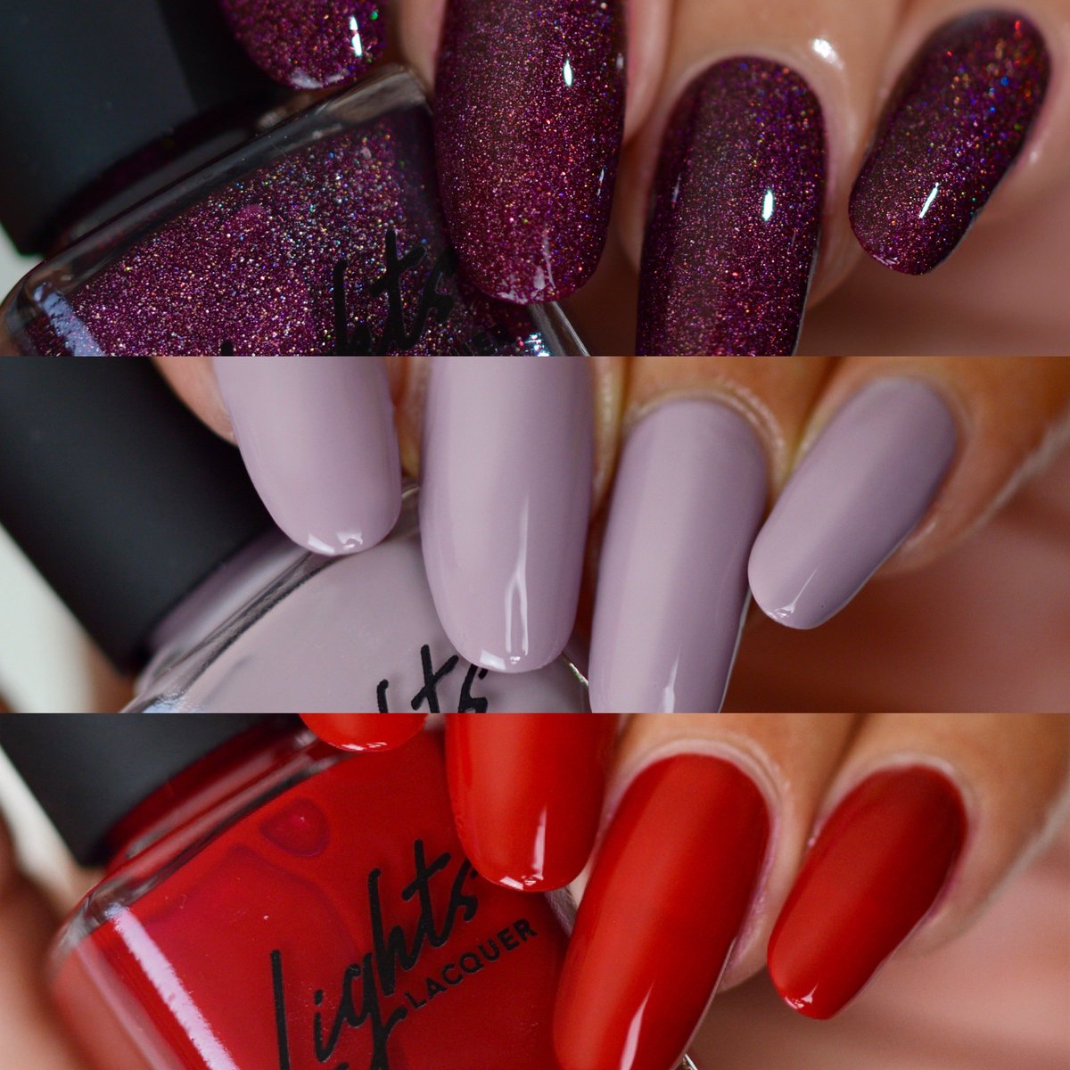 ltmpnails's tweet photo. Introducing the @LightsLacquer Winter Break Trio: Varsity Jacket, Brr-berry, As If! Which is your fave ๐?! #LightsLacquer https://t.co/kHx6jA89WA
