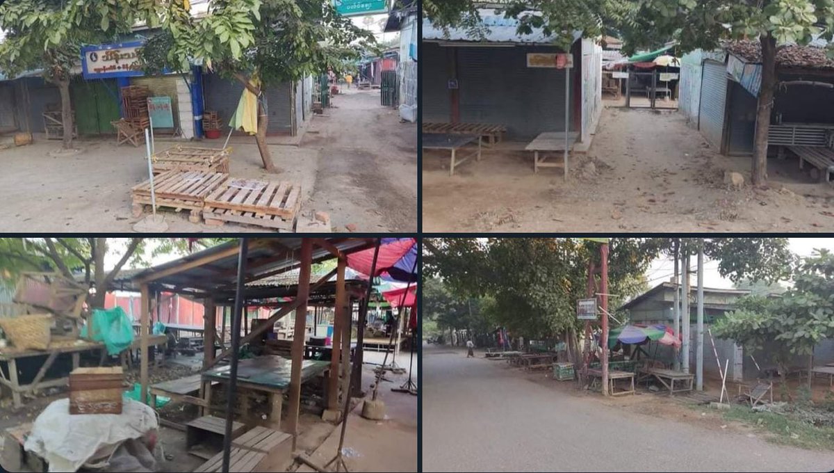 The well-know Plaik market of Singaing township is also in SILENT MODE today to take part in nation wide #SilentStrike, defying junta oppression.   #OurCityOurRules #Dec10Coup #WhatsHappeningInMyanmar