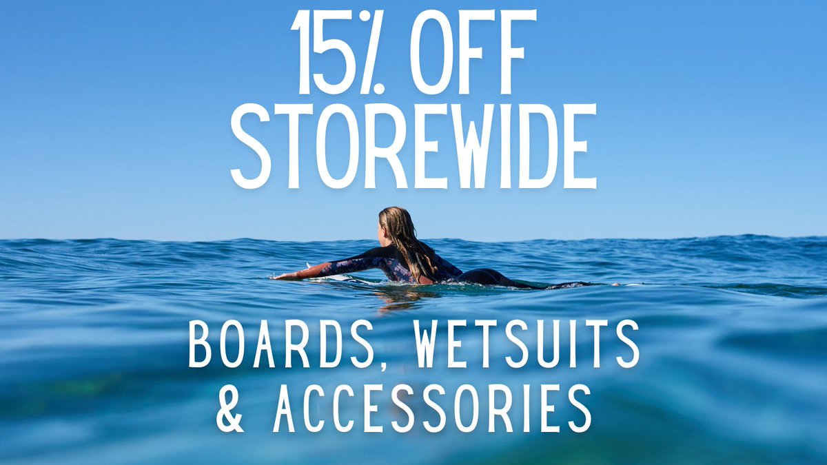 15% OFF STOREWIDE! Jump online or come in store and chat to the experts. Huge range of boards, wetsuits and accessories. shop.letsgosurfing.com.au