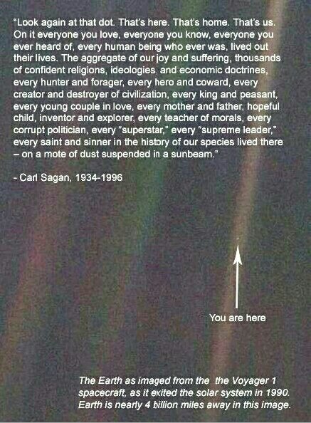 rogelioferrerjr's tweet photo. @konstructivizm ... and then Carl Sagan gave the best narrative of Earth  ... seeing it like a tiny dot in the vastness of space  ... https://t.co/AAfXscsiDj