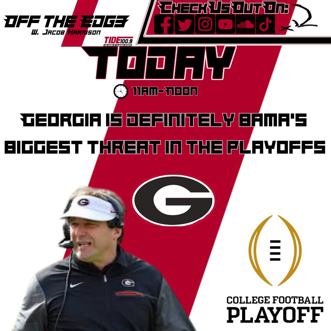 OffTheEdge1009's tweet photo. Happy Friday everyone! Today we are
taking a look ahead to the playoffs and what to expect
this year! Join your host, @JHarrisonOTE to talk this and more! Only on @Tide1009!

Join the conversation! (205) 342-9904

#AlabamaFootball #SECFootball #RollTide https://t.co/NCyPIKZmOm