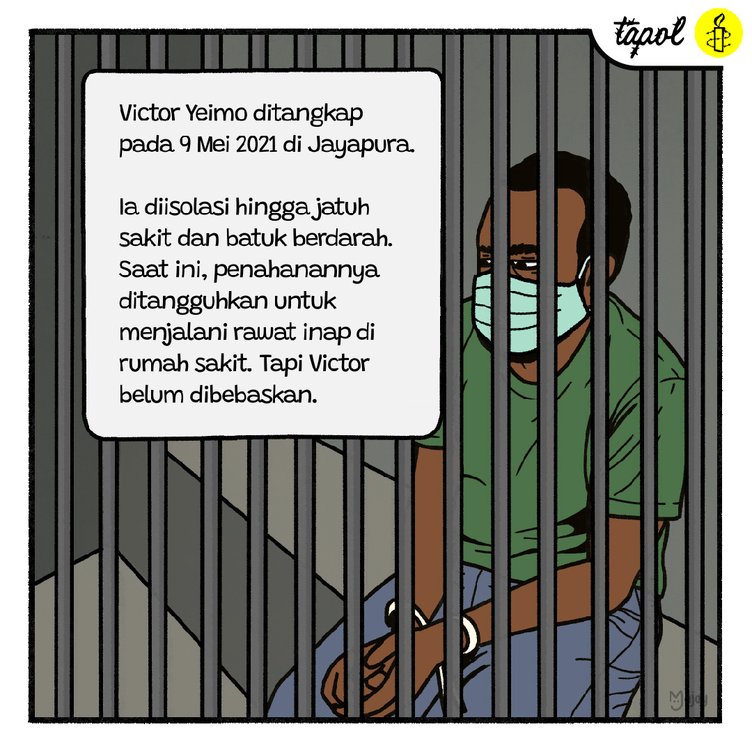 Tapol_UK's tweet photo. Kenapa ia ditangkap dan bagaimana keadaannya saat dalam tahanan?

#HariHAMSedunia #BebaskanVictorYeimo #FreeVictorYeimo https://t.co/uUIKafMqvq