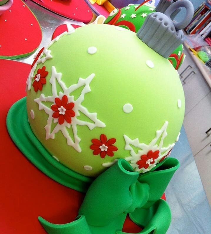 Akakery's tweet photo. What about an #ornament cake? Full size cakes big enough to serve 10. Can be sized to make larger. This is perfect for a small holiday gathering. Pick your favorite #flavor. #buttercream iced with #fondant accents #needcake #atlantacakebaker #akapreneuher #christmasornamentcake https://t.co/JDW5pfb3XW