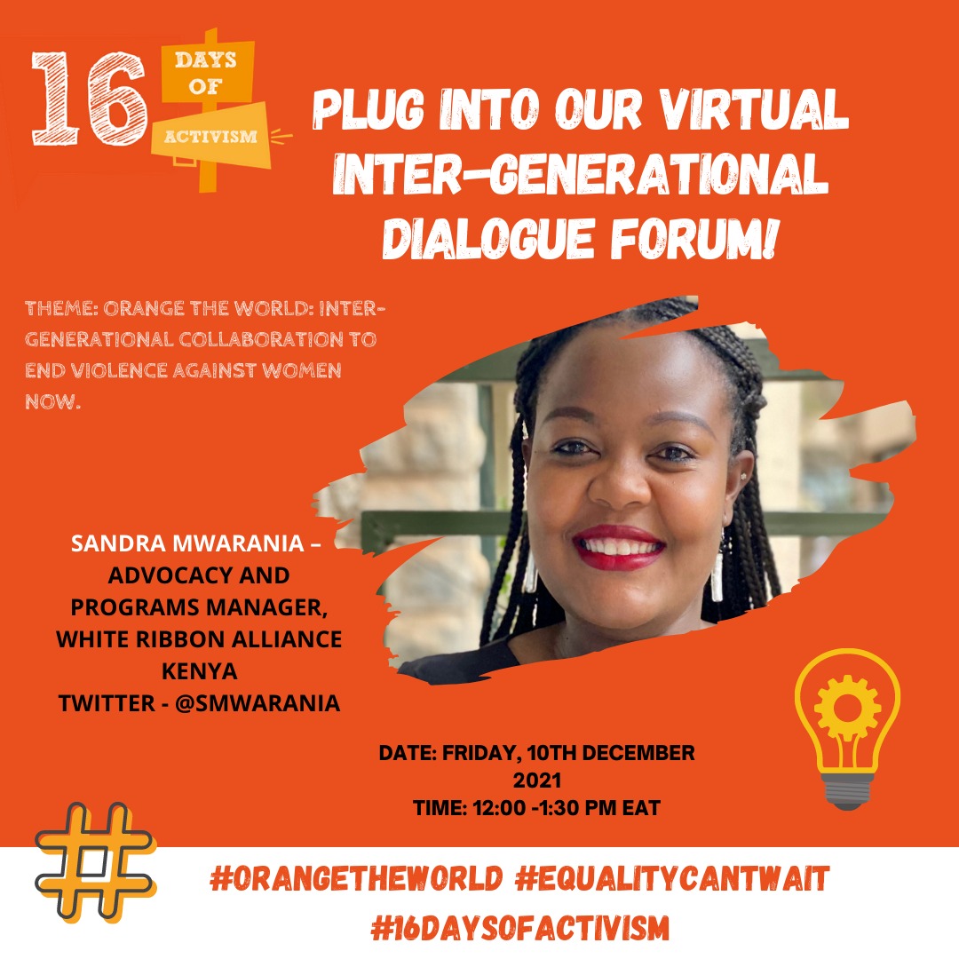 @loveablekathia @RenciaRed @AbukaAlfred @MugoAngelah @YEMKenya @ian_indeje @bincum23 @AnjiaSaraphina @_Itaeli @stellah_kaviti Join @YouthActKE for an engaging intergenerational dialogue forum titled 'Orange the World: Intergenerational Collaboration to End Violence Against Women Now' today  from 12:00 -1:30 PM. EAT  Register 
amref.zoom.us/webinar/regist…
#OrangeTheWorld#EqualityCantWait #16DaysOfActivism