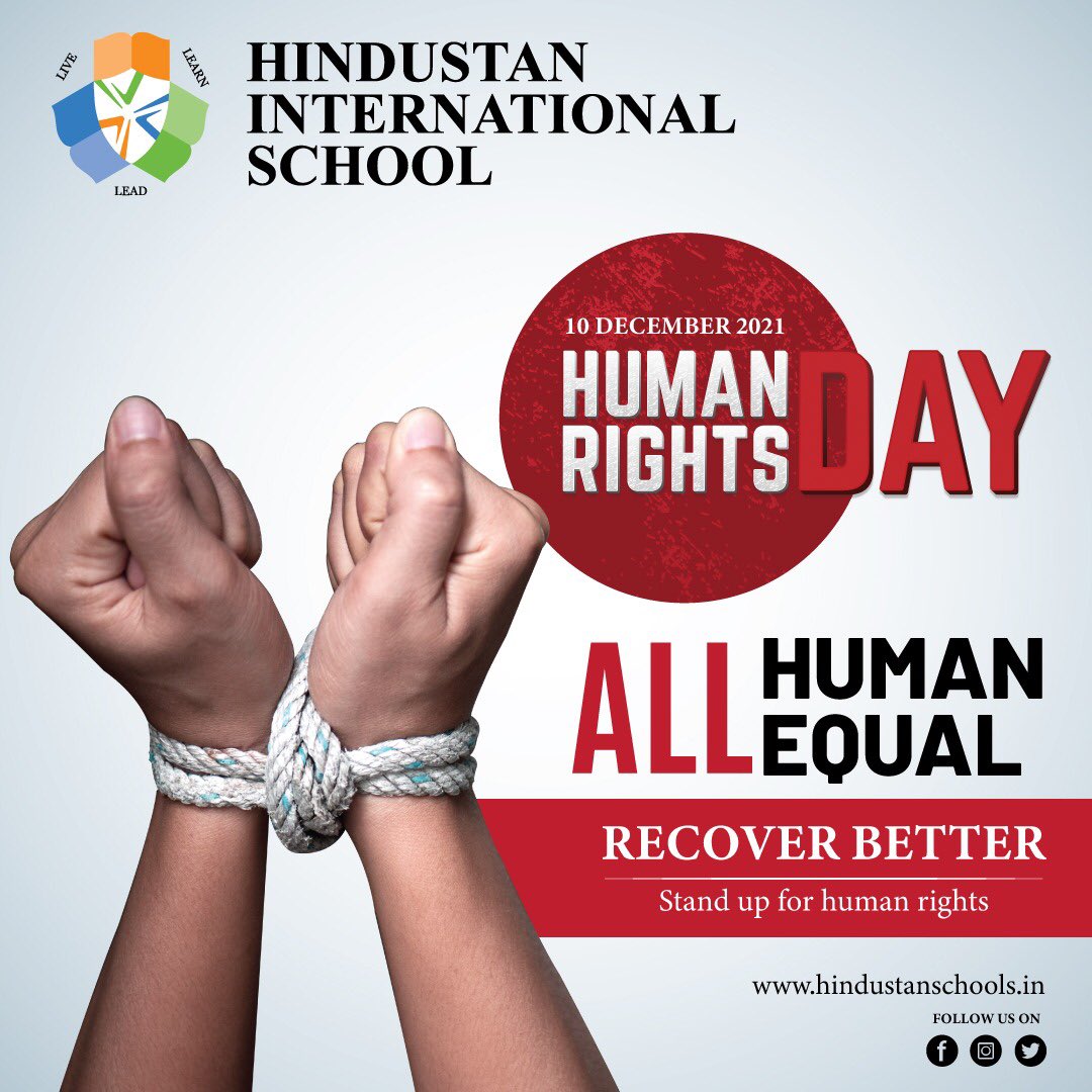HindustanInter3's tweet photo. "Human Rights Day" - All Human All Equal. Recover Better and Stand up for Human Rights.
@HindustanInter3 
#HumanRightsDay https://t.co/yHUZeQbUjF