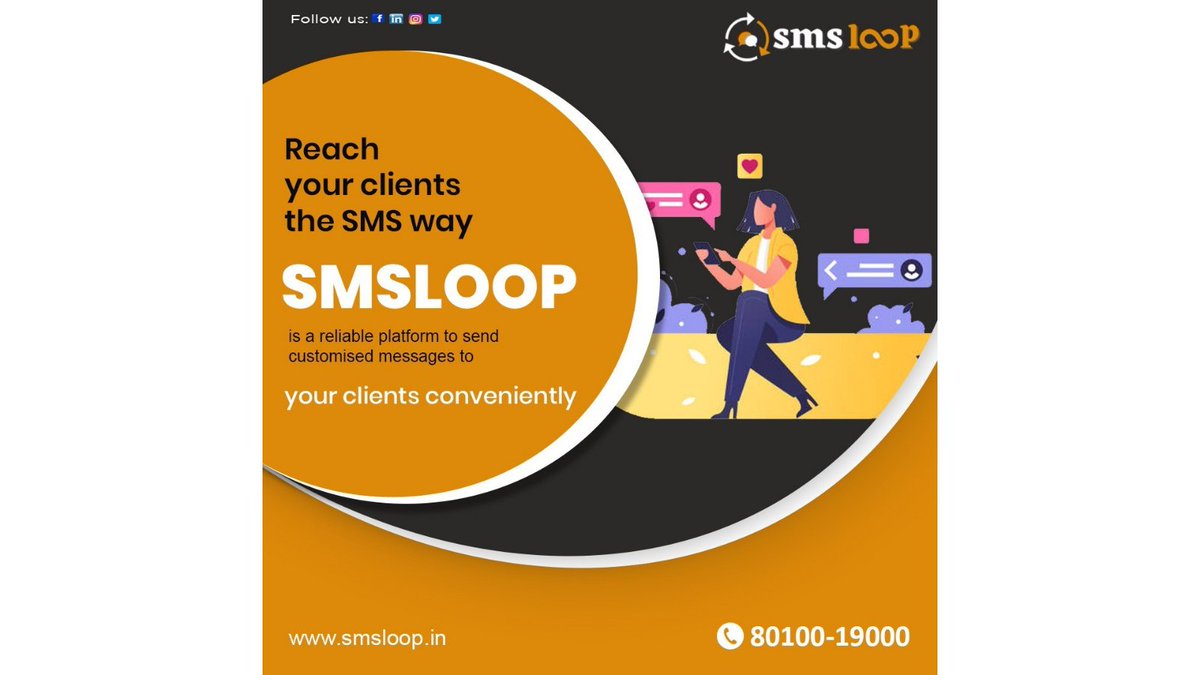 SMSLOOP (@smsloop1) on Twitter photo SMSLOOP IS A RELIABLE PLATFORM TO SEND CUSTOMISED MESSAGES TO YOUR CLIENTS CONVENIENTLY!
#entrepreneur #marketingdigital #smsmarketing #business #marketing #socialmediamarketing #smallbusiness #socialmedia #success #marketingstrategy #smsloop #viralbulls SMSLOOP IS A RELIABLE PLATFORM TO SEND CUSTOMISED MESSAGES TO YOUR CLIENTS CONVENIENTLY!
#entrepreneur #marketingdigital #smsmarketing #business #marketing #socialmediamarketing #smallbusiness #socialmedia #success #marketingstrategy #smsloop #viralbulls