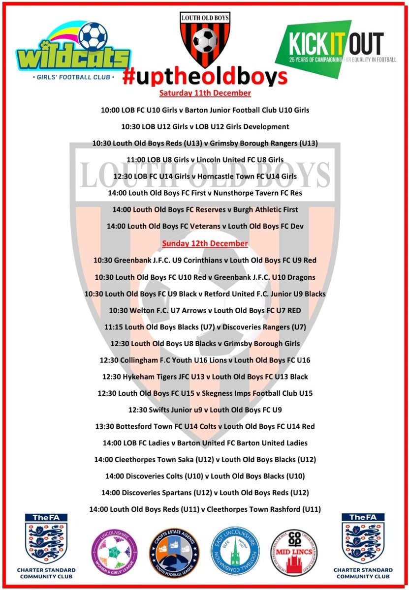 Louth_FC's tweet photo. This weekend's Fixtures ⚽️⚽️⚽️
#uptheoldboys #CommunityClub #louth #grassroots #LOBFamily #kickitout #lobgirls #lobladies #wereallgrassroots #lobseniors 🔴⚫🔴⚫🔴⚫🔴⚫🔴⚫ https://t.co/H8uhQSzdr7