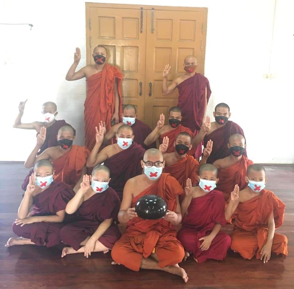 SILENT STRIKE [MANDALAY Monks Union]  We, #Myanmar people, staged #SilentStrike today to dedicate for the fallen heroes during revolution and show our loudest war cry against junta.  #Dec10Coup #OurCityOurRules #WhatsHappeningInMyanmar