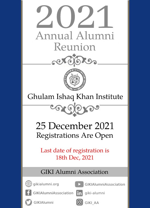 GIKIAlumni's tweet photo. Registrations are now open for Annual Reunion 2021
https://t.co/qA9WZy5alD
#gikiaa #reunion #2021 https://t.co/iZ55mCErSe