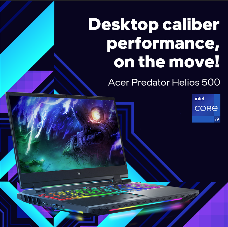 IntelIndia's tweet photo. Enjoy high-performance gaming wherever you go with the Acer Predator Helios 500 based on the powerful 11th Gen Intel® Core™ i9 processor! Check it out: https://t.co/geJeAR4Esp. #GameWithIntel @Acer_India  #PredatorHelios500 #OverclockableLaptop https://t.co/0Mk68mmwcH