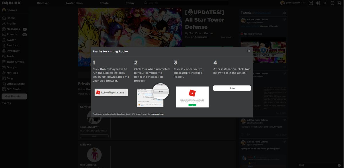 SerialghostYT's tweet photo. @Roblox @Roblox_RTC cant download nor open roblox internets fine idk why https://t.co/9kyoLWSw33