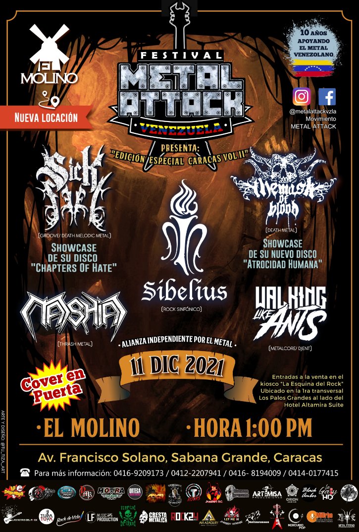 ortegabrothers's tweet photo. #MetalAttack 11.12.2021 
@MetalAttackVzla
 
@SickFeel
 
@Pacheco_Rock
 
@ElMolinoCcs https://t.co/fdl07c1v3z