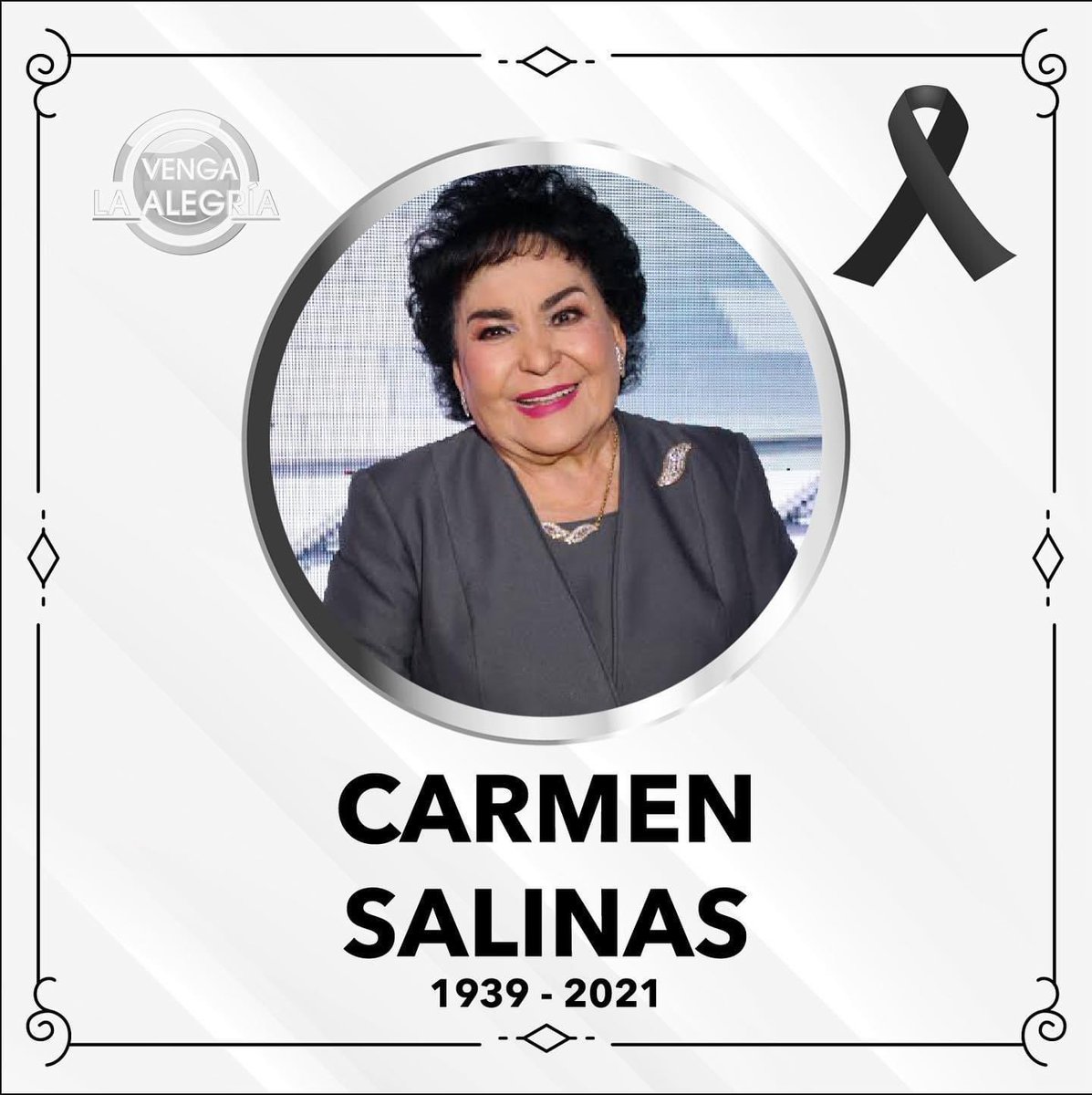 #ÚltimoMinuto ⚫️ | Lamentablemente falleció a los 82 años la gran actriz e ícono del espectáculo en México, Carmen Salinas 🕊

TV Azteca Puebla se solidariza con sus familiares y amigos

Descanse en paz