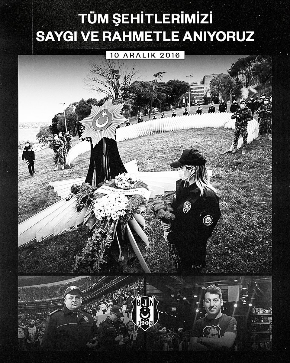 10 Aralık 2016 tarihinde Vodafone Park yakınında meydana gelen hain terör saldırısının 5. yılında tüm şehitlerimizi saygıyla ve rahmetle anıyoruz.

Sizleri unutmadık, unutmayacağız!