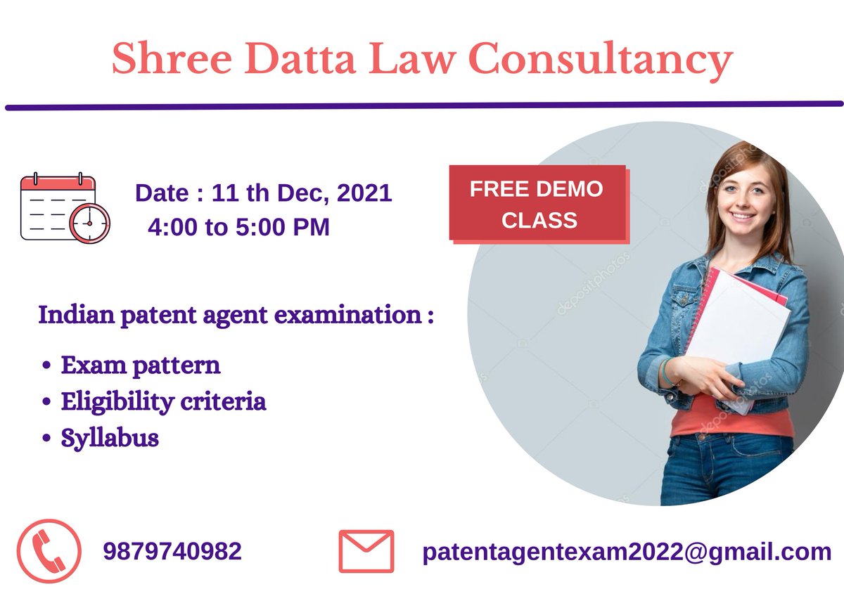 preetichothani's tweet photo. Free Demo Class for Indian patent agent Examination'22    

Only 1 day left.......

Hurry up 
   
Registration link :

https://t.co/ldoBWFhSBw

#iplaw #patentagent #patentagentexam #patentagentexamination #patentagentexamination2022 #patents #sdlc #democlass https://t.co/f95nvITOyL